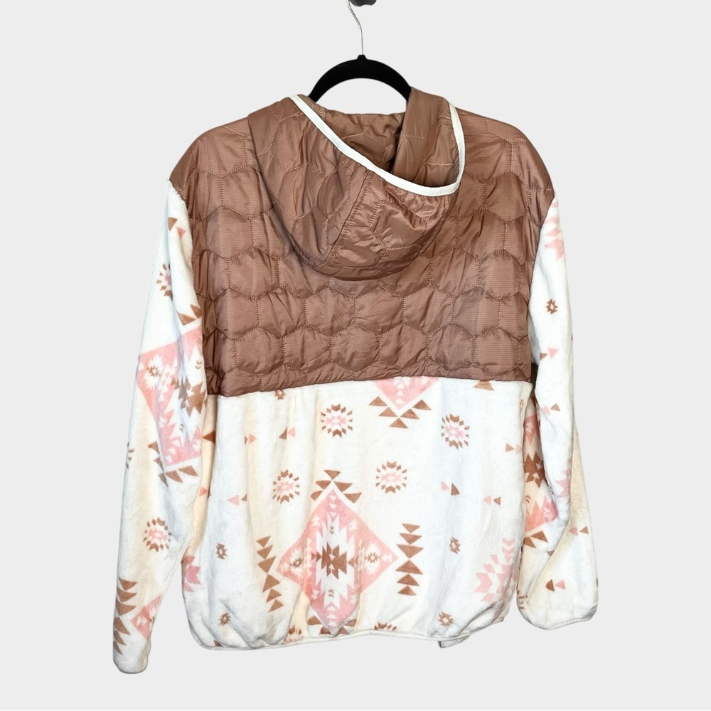 NWT SIMPLY SOUTHERN Aztec Fleece T Snap Pullover Hooded Quilted Size Large - Picture 3 of 6